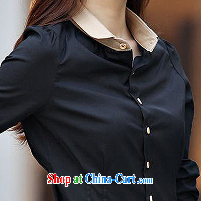 Well thanks for the 2015 summer new female Korean version cultivating long-sleeved snow woven shirts women 618 women urged the black XL, beautiful, and shopping on the Internet