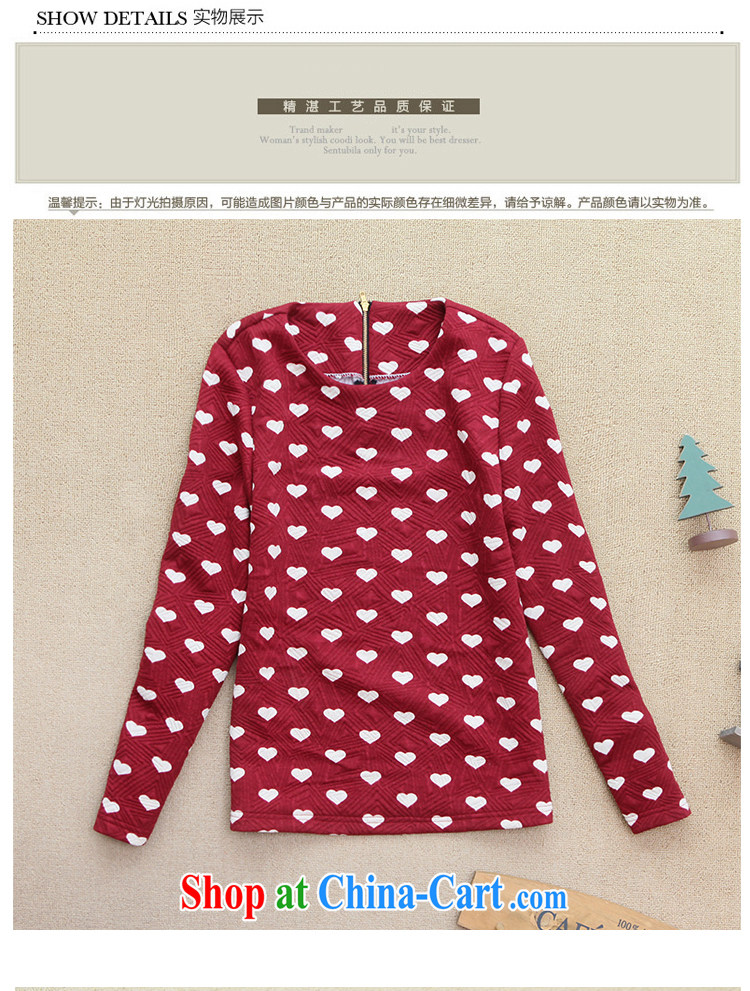 Connie Moses card the Code women 2014 spring new Korean version thick sister graphics thin love round-collar long-sleeved shirt T T-shirt red XXL pictures, price, brand platters! Elections are good character, the national distribution, so why buy now enjoy more preferential! Health