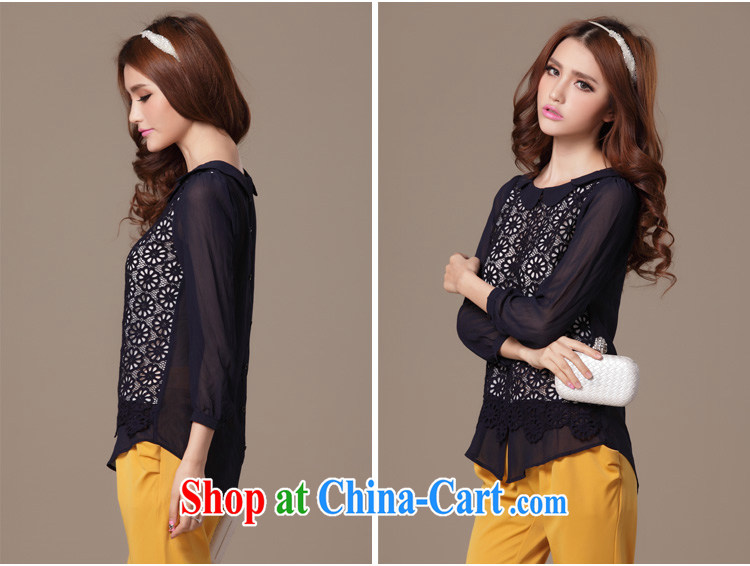 cheer for 2014 XL girls thick MM autumn new lace graphics thin large T long-sleeved shirt number 1952 blue L pictures, price, brand platters! Elections are good character, the national distribution, so why buy now enjoy more preferential! Health