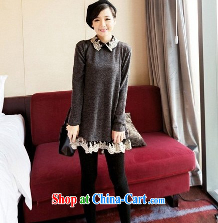 Princess Mad Cow Disease 2014 spring new, larger women cotton lace loose thick MM increase knitting solid shirt female counters and the payment 104 black XXL pictures, price, brand platters! Elections are good character, the national distribution, so why buy now enjoy more preferential! Health