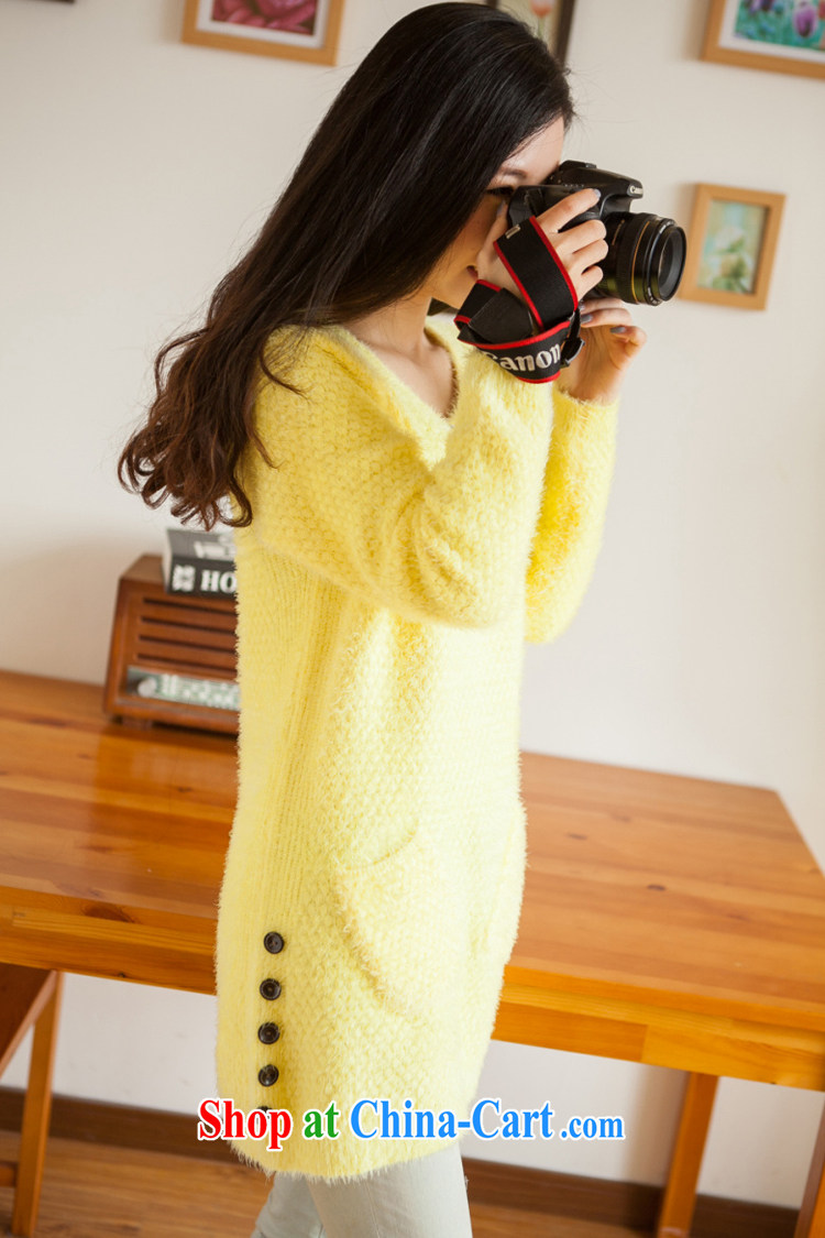 Mad giggling 2014 spring new sweater girl, long, XL low collar knit shirts fleece female counters and package mail delivery 301 pale yellow are code pictures, price, brand platters! Elections are good character, the national distribution, so why buy now enjoy more preferential! Health
