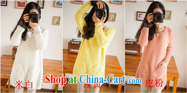 Mad giggling 2014 spring new sweater girl, long, XL low collar knit shirts fleece female counters and package mail delivery 301 pale yellow are code pictures, price, brand platters! Elections are good character, the national distribution, so why buy now enjoy more preferential! Health