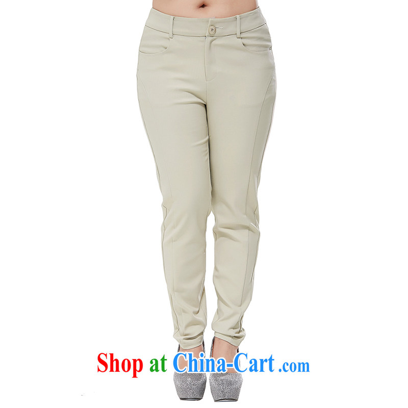 MSSHE XL female new summer candy colored beauty graphics thin trousers casual trousers castor 6483 khaki-colored T 5 Msshe, shopping on the Internet
