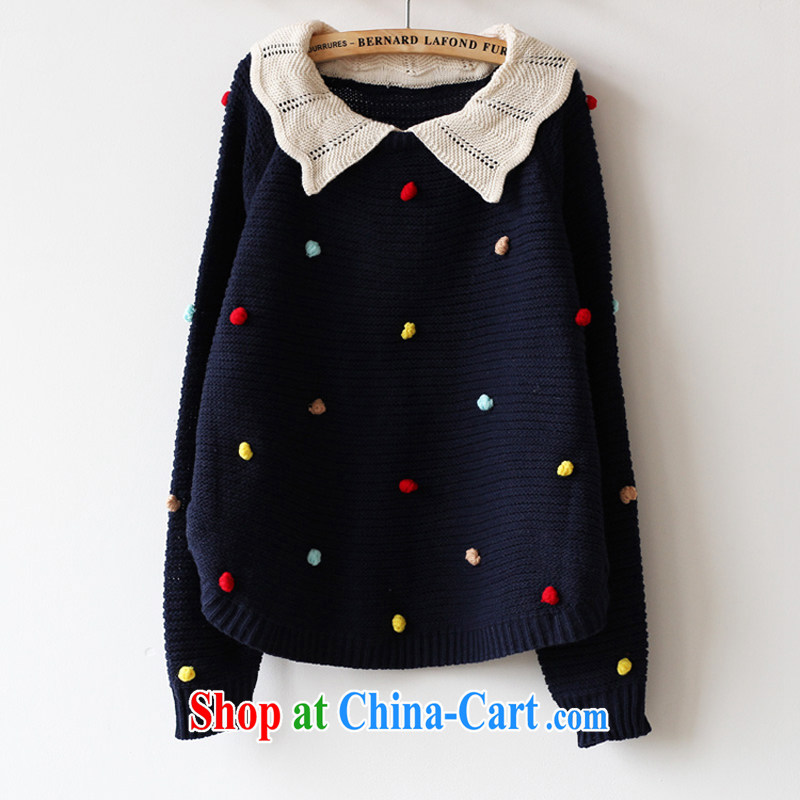 The Kano 2014 spring new larger women in Europe and America MM thick sweater women knitted sweaters winter fleece girls 096 black 10 field are code