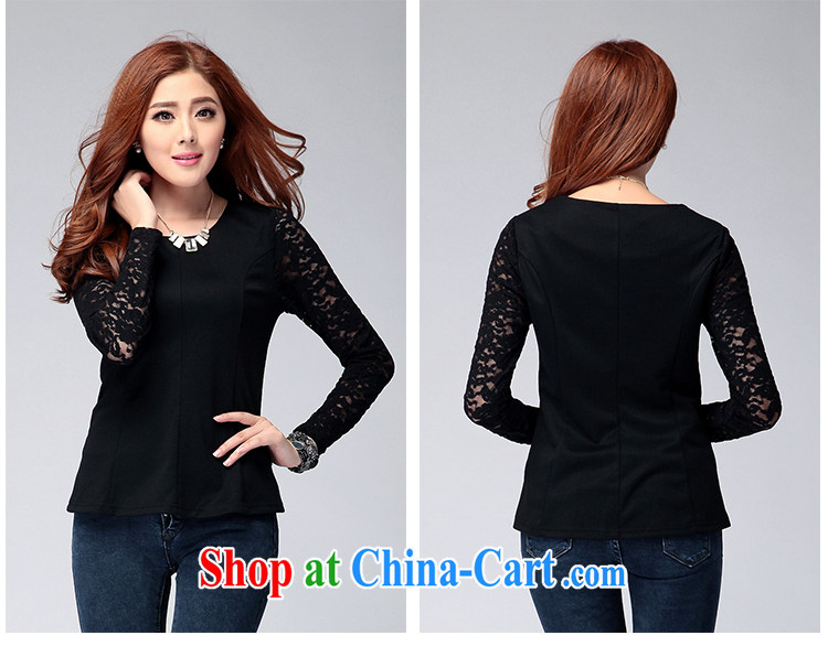 Mephidross economy honey, and indeed increase, female autumn new graphics thin lace round-collar long-sleeved shirt T solid shirt 6134 black XXXXL pictures, price, brand platters! Elections are good character, the national distribution, so why buy now enjoy more preferential! Health
