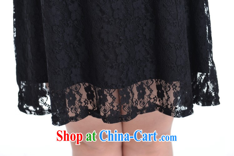 Hi Princess Won slavery and indeed increase, female short sleeve lace large relaxed dress skirt solid A 5479 black 2 XL/165 Jack left and right pictures, price, brand platters! Elections are good character, the national distribution, so why buy now enjoy more preferential! Health