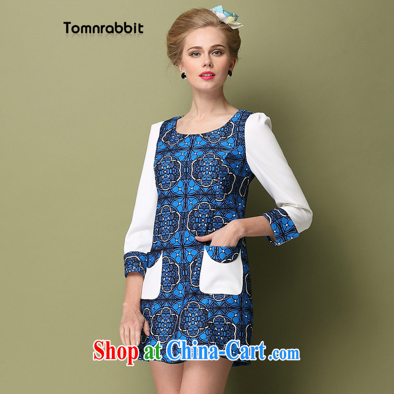 Tomnrabbit 2014 spring and summer new products, women in Europe and America with the stylish stamp duty high-end A Field dresses rose red L, Tomnrabbit, shopping on the Internet