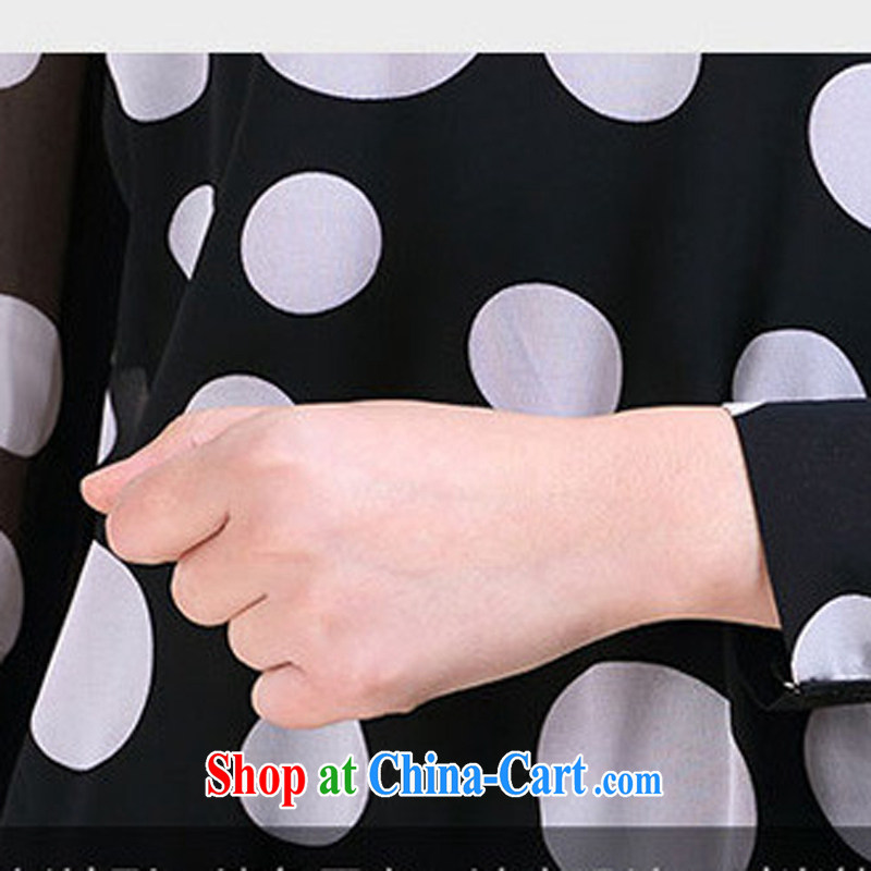 Cheuk-yan Yi Lai film 2015 new spring loaded thick MM long-sleeved large waves, snow-woven dresses video thin V collar stitching skirts 3103 photo color 5 XL, Cheuk-yan Yi-lai, and, shopping on the Internet