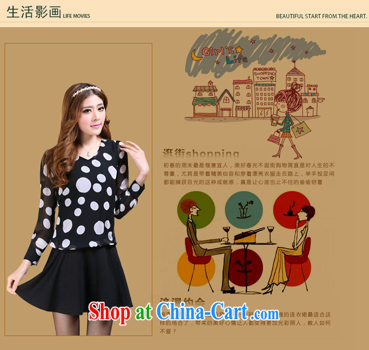 Cheuk-yan Yi Lai film 2015 new spring thick MM long-sleeved wave point snow woven dresses video thin V collar stitching skirts 3103 photo color 5 XL pictures, price, brand platters! Elections are good character, the national distribution, so why buy now enjoy more preferential! Health