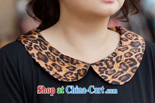 Hi Princess slave Korean mm thick and fat increases, female dress stylish Leopard collar shorts video thin large skirt A 3039 Black Large Number 2 XL 180 Jack The following pictures, price, brand platters! Elections are good character, the national distribution, so why buy now enjoy more preferential! Health