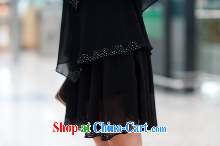 Szili Clinton's large, women's clothing 2015 summer new, loose the fat hot drill short-sleeved snow cake woven dresses thick MM name Yuan dress black 4 XL pictures, price, brand platters! Elections are good character, the national distribution, so why buy now enjoy more preferential! Health
