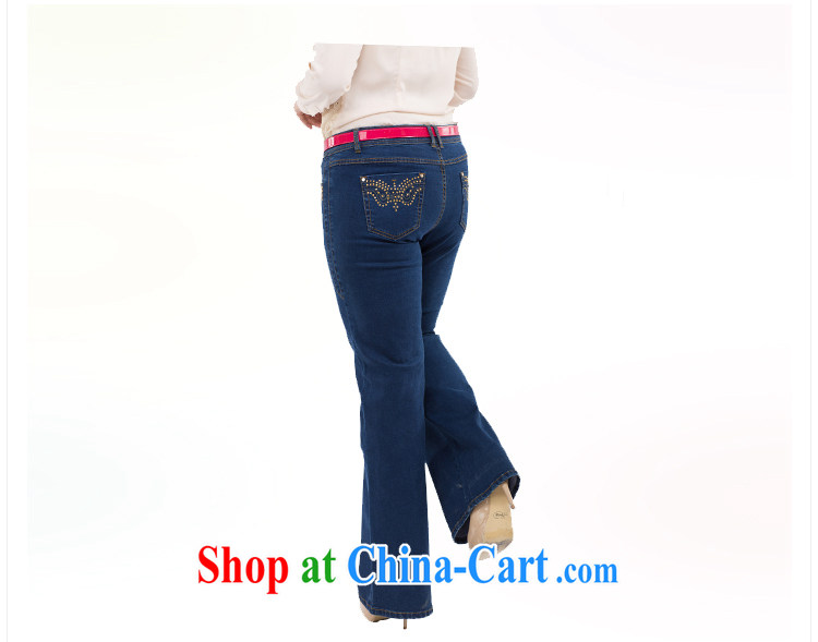 Slim LI Sau 2014 spring new larger female commuter hot drill embroidered graphics thin hip retro micro-horn jeans Q 3330 cowboy blue XL pictures, price, brand platters! Elections are good character, the national distribution, so why buy now enjoy more preferential! Health