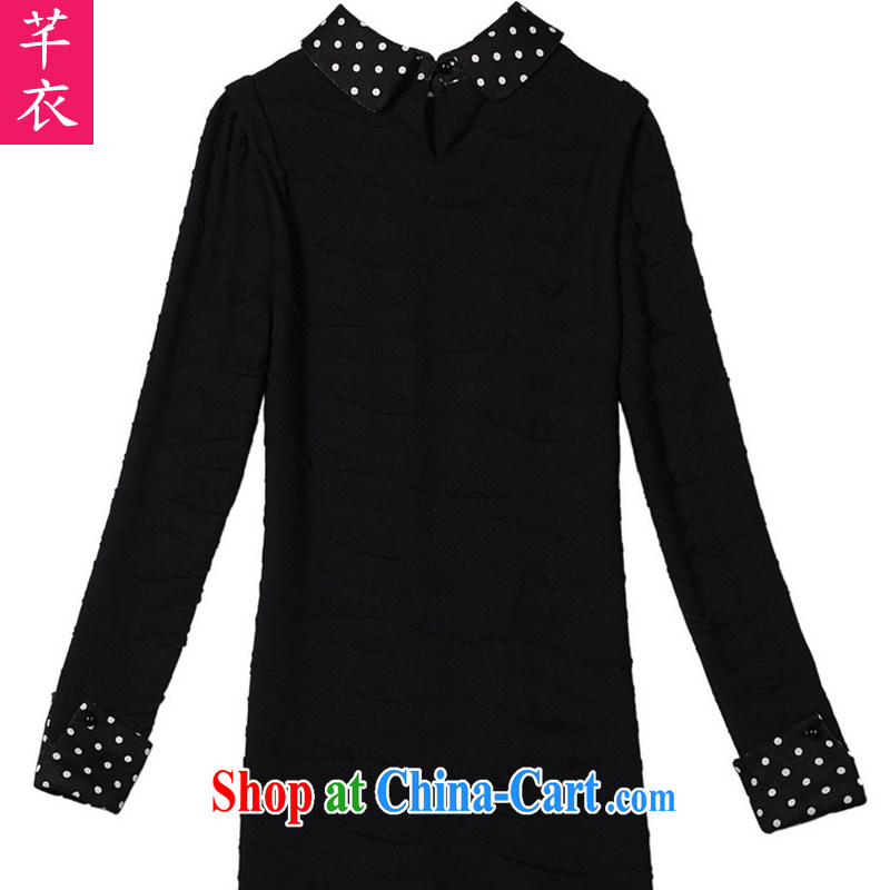 Constitution, and, indeed, women 2015 spring new long-sleeved black ribbed hem sense of Korean Beauty graphics thin waves, anti-adoption leave of two part kit black large XL 120 - 140 jack, constitution, and, shopping on the Internet