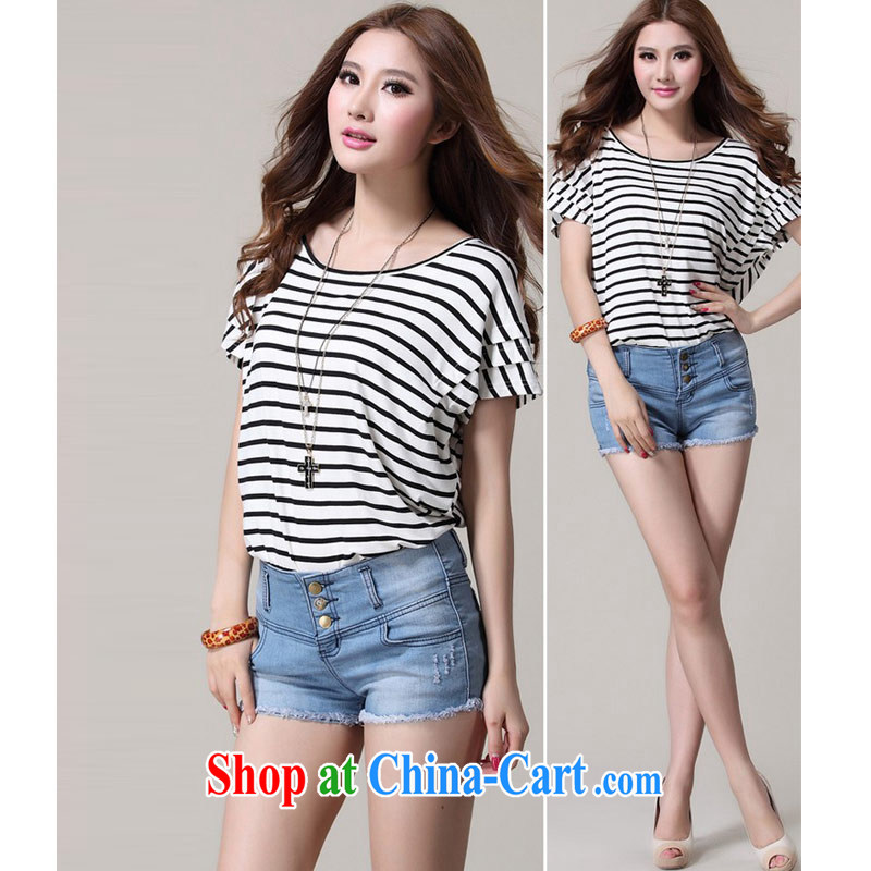 Hi Margaret slavery summer new Korean version of the greater code female round-collar short-sleeve breathable cool bat sleeves loose video thin cotton T T-shirt T-shirt F 9049 large white numbers are codes (150 Jack within through) and Mary slavery, shopping on the Internet