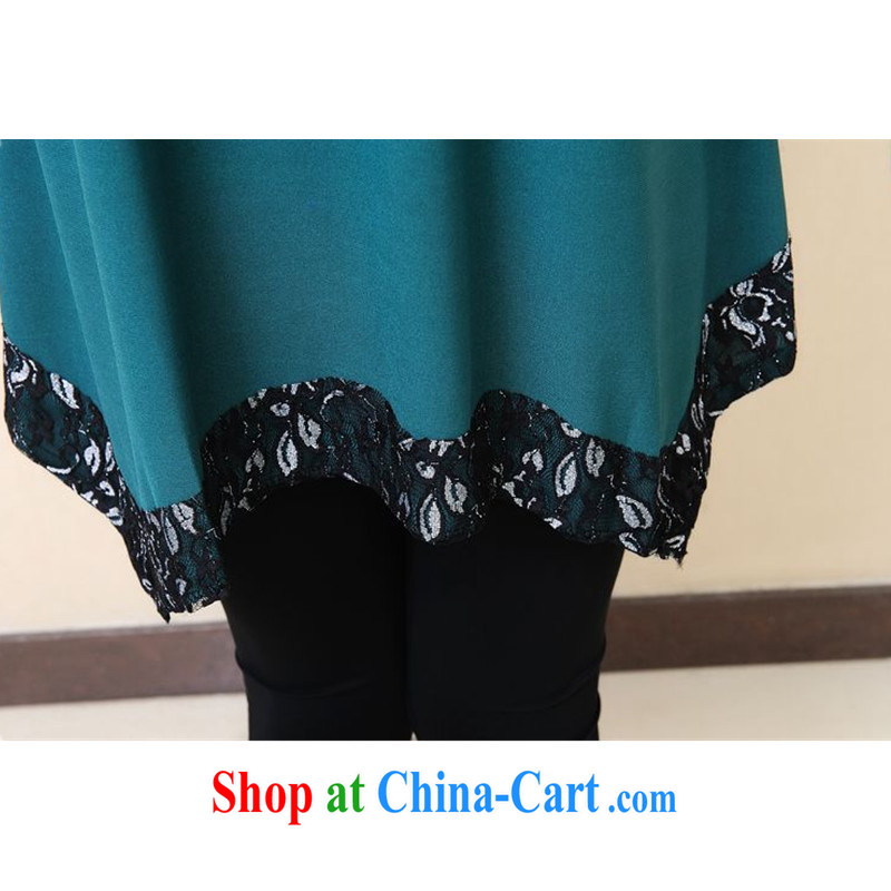 In 2015, the older female spring and summer with new style t-shirt, long, thick mother and indeed XL video thin T-shirt dark blue 4 XL, according to bar (Yiba), shopping on the Internet