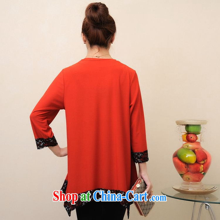 In 2015, the older women with spring loaded summer New Style T-shirt, long, thick mother and indeed XL video thin T-shirt dark blue 4 XL pictures, price, brand platters! Elections are good character, the national distribution, so why buy now enjoy more preferential! Health