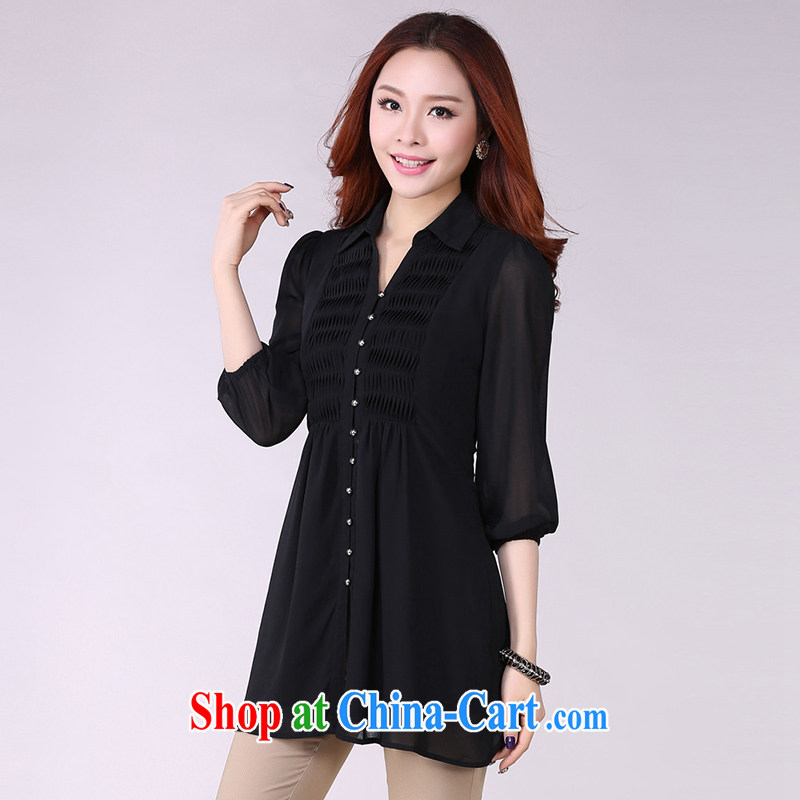 Jane is very beautiful indeed, regardless thin L - 6 XL the king, female spring loaded thick girls with graphics thin, decorated in summer, snow-woven shirts ladies shirts 1069 black 3 XL, shallow, and, on-line shopping