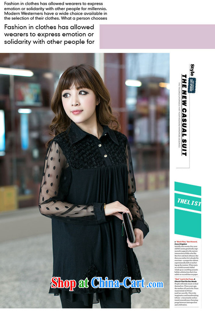 Lehman, lymalon, thick, thin. Spring 2015 new Korean trendy, female lapel long-sleeved snow woven shirts T-shirt 2301 black 5 XL pictures, price, brand platters! Elections are good character, the national distribution, so why buy now enjoy more preferential! Health