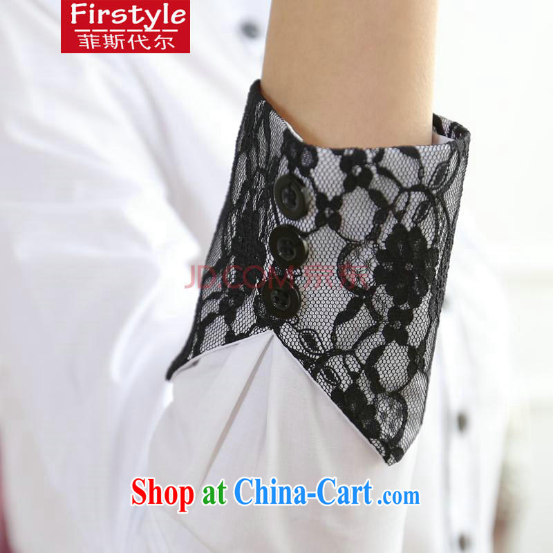 Firstyle spring 2015 new, larger women are decorated in lace shirt cotton long-sleeved Dress Shirt OL attire with white 3XL, Donald Rumsfeld, and, shopping on the Internet