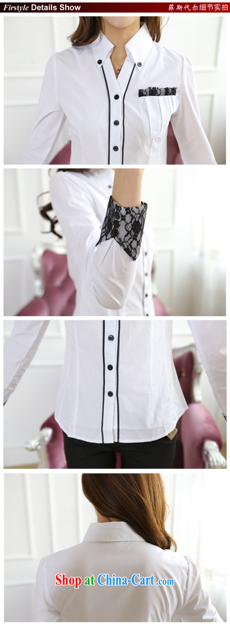 Firstyle spring 2015 new, larger female decoration, lace shirt cotton long-sleeved Dress Shirt OL attire with white 3XL pictures, price, brand platters! Elections are good character, the national distribution, so why buy now enjoy more preferential! Health