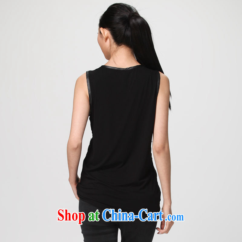 Water by spring 2014 the new solid shirt thick mm XL Korean Beauty Stripe vest S CA 14 2734 black L, water itself (SHUIMIAO), online shopping
