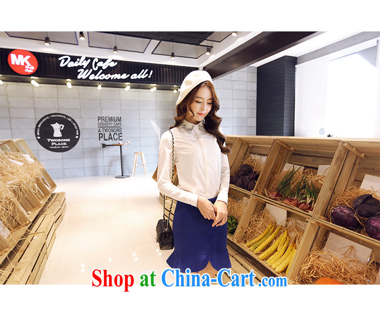 Moses Veronica mm thick spring 2015 the code female new Korean video thin the seamless drill collar long-sleeved commuter shirt female white XXXXL pictures, price, brand platters! Elections are good character, the national distribution, so why buy now enjoy more preferential! Health
