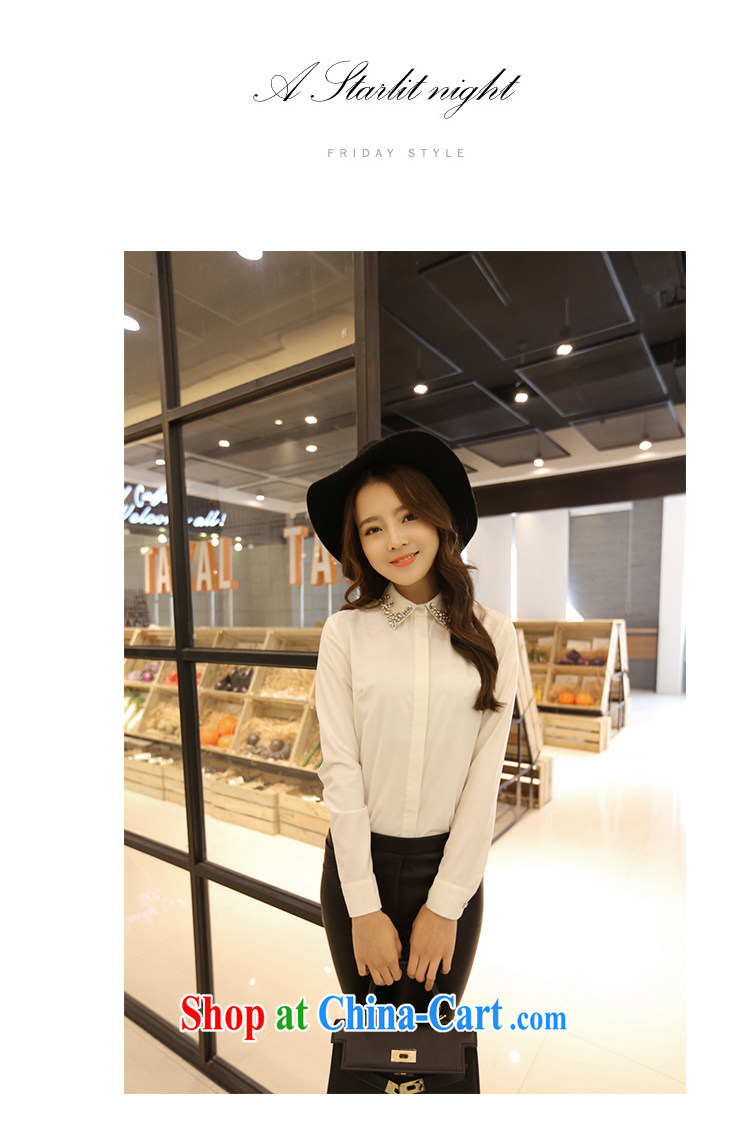 Moses Veronica mm thick spring 2015 the code female new Korean video thin the seamless drill collar long-sleeved commuter shirt female white XXXXL pictures, price, brand platters! Elections are good character, the national distribution, so why buy now enjoy more preferential! Health