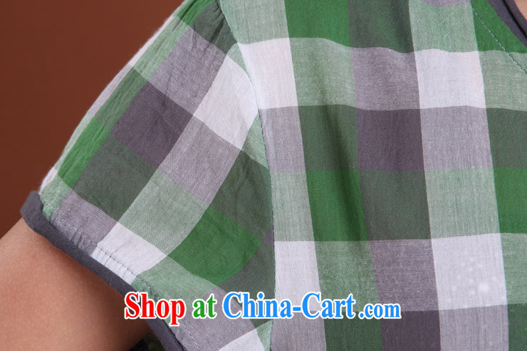 The line spend a lot, girls summer new Korean video thin thick mm round-collar cotton plaid stamp loose shirt 4 FS 01 green tartan 4 XL pictures, price, brand platters! Elections are good character, the national distribution, so why buy now enjoy more preferential! Health