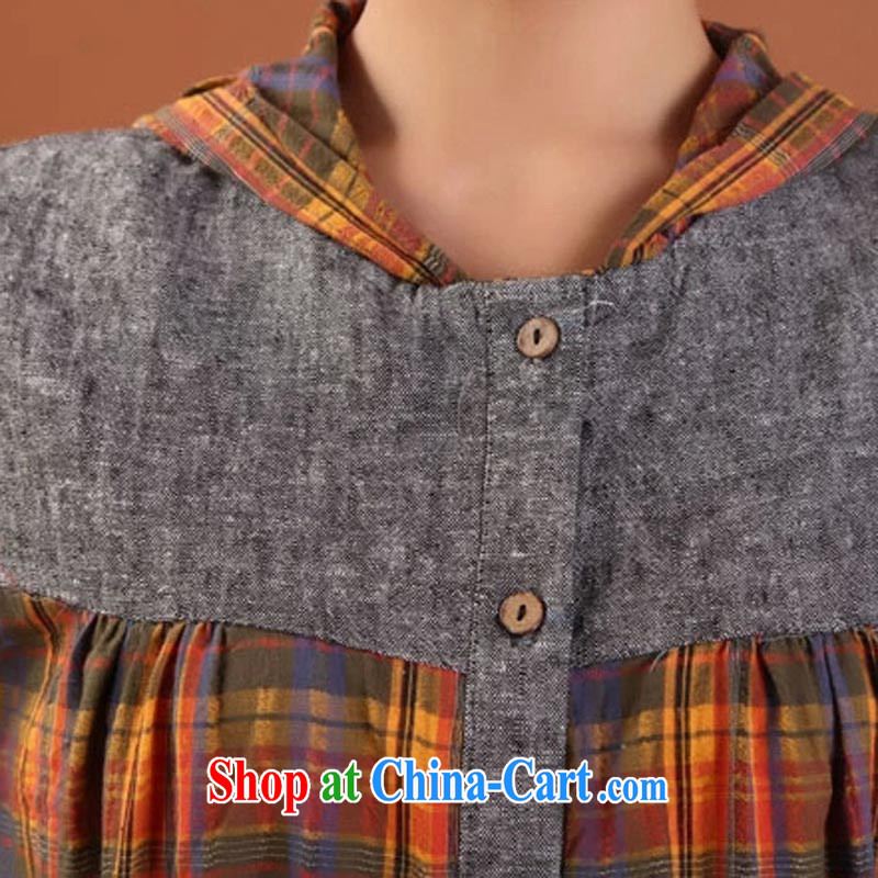 The line spend a lot, girls summer new Korean video thin thick mm cotton cap grid stamp stitching loose shirt FS 4 02 cowboy blue patterned 3XL, sea routes, and, on-line shopping