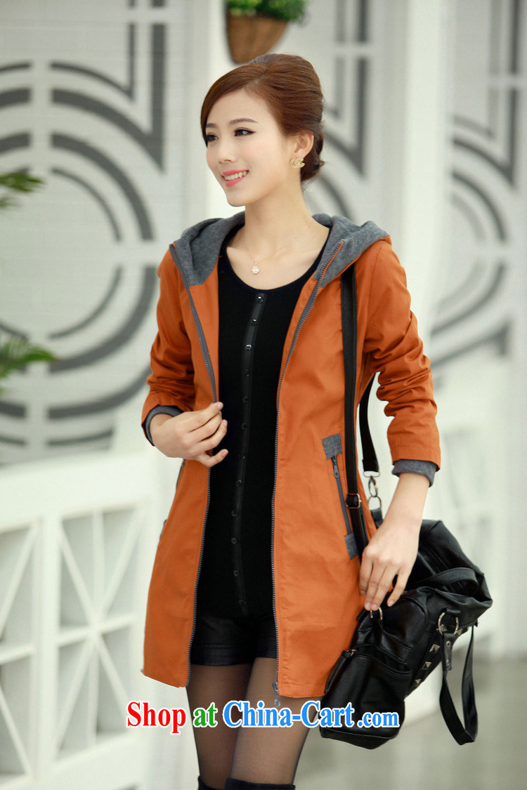 The Ju-Yee Nga spring new female Korean Beauty large code in long, thick mm jacket windbreaker 8286 orange XXXXL pictures, price, brand platters! Elections are good character, the national distribution, so why buy now enjoy more preferential! Health