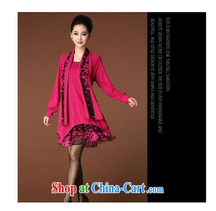 The 2015 code female spring new middle-aged round-collar dress solid winter beauty dress Korean style stamp stitching knitted dress OL black 3 XL pictures, price, brand platters! Elections are good character, the national distribution, so why buy now enjoy more preferential! Health