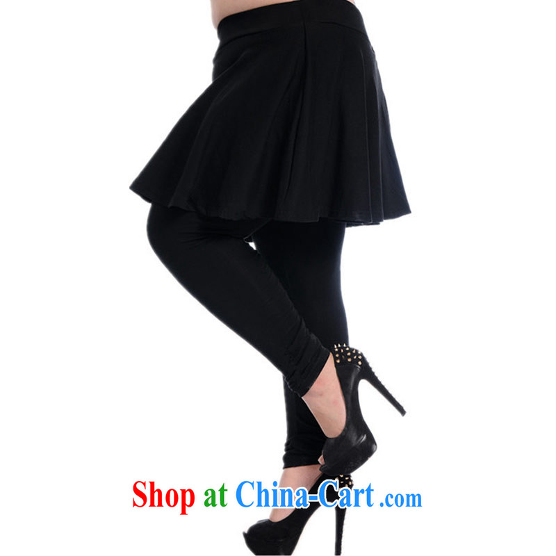 NOS new, larger female Elastic waist with pants and skirts leave two-piece Large Body pants and skirts beauty graphics thin A 6691 black 3 XL/200 jack, thin (NOS), online shopping