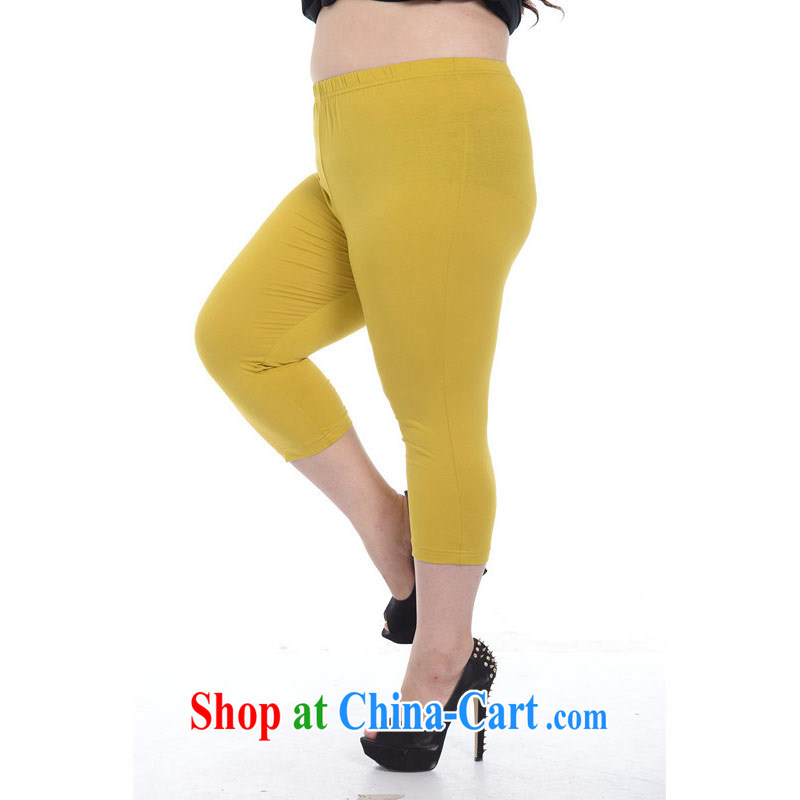 Thin (NOS) summer new, larger female Stretch video thin 7 solid pants candy-colored warm trousers boots trousers A 5691 yellow large code 3XL 180 - 210 jack, thin (NOS), online shopping