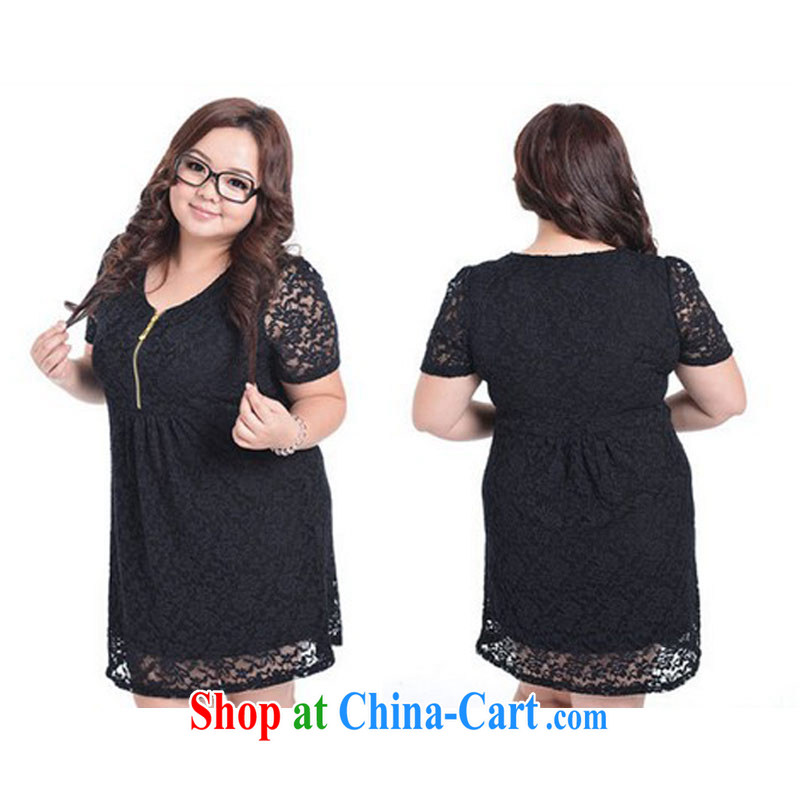 Mr Ronald ARCULLI NOS New, and indeed increase, female fashion graphics thin breathable lace long-sleeved short-sleeved Korean dress skirt solid A 6011 Black/short-sleeved 4 XL/chest of 120 - 128 CM, thin (NOS), online shopping