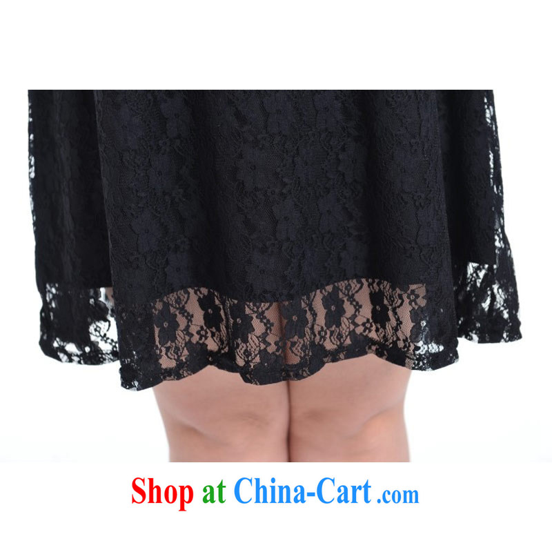 Thin (NOS) summer new, thick mm XL female lace career two-piece fitted T-shirt skirt A 5471 black 2 XL/chest of 110 cm, the thin (NOS), online shopping