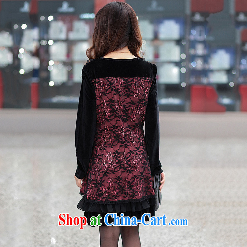 Morning would be 2015 spring new Korean version is indeed the XL thick MM elegant sexy graphics thin lace Openwork hook take flouncing a skirt, thick solid skirt red-orange large code L recommendations 110 - 125 jack, morning, and shopping on the Internet