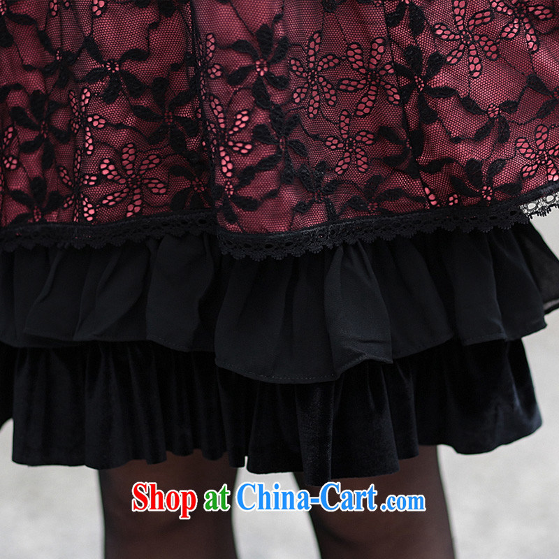 Morning would be 2015 spring new Korean version is indeed the XL thick MM elegant sexy graphics thin lace Openwork hook take flouncing a skirt, thick solid skirt red-orange large code L recommendations 110 - 125 jack, morning, and shopping on the Internet