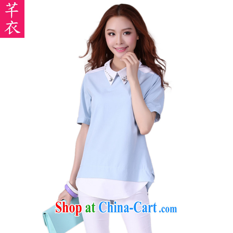 Constitution, and, indeed, women 2015 spring new high quality wood drill lapel shirt short-sleeved snow woven shirts thick mmOL commuter T-shirt dark blue 2 XL 135-150, constitution, and shopping on the Internet
