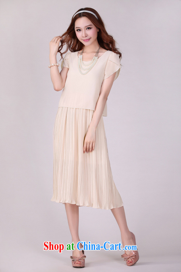 Constitution and clothing increased, female long skirt 2015 summer new Snow woven long skirt short-sleeved high 100 hem graphics thin Beach Resort skirt skirts thick mm dresses apricot large XL 125 - 140 Jack pictures, price, brand platters! Elections are good character, the national distribution, so why buy now enjoy more preferential! Health