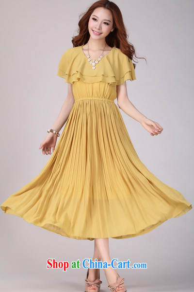 Constitution, XL women dresses 2015 new Bohemia, stylish snow woven long skirt short-sleeved bare shoulders large leisure skirt mm thick dresses yellow 3XL 145 - 160 Jack pictures, price, brand platters! Elections are good character, the national distribution, so why buy now enjoy more preferential! Health