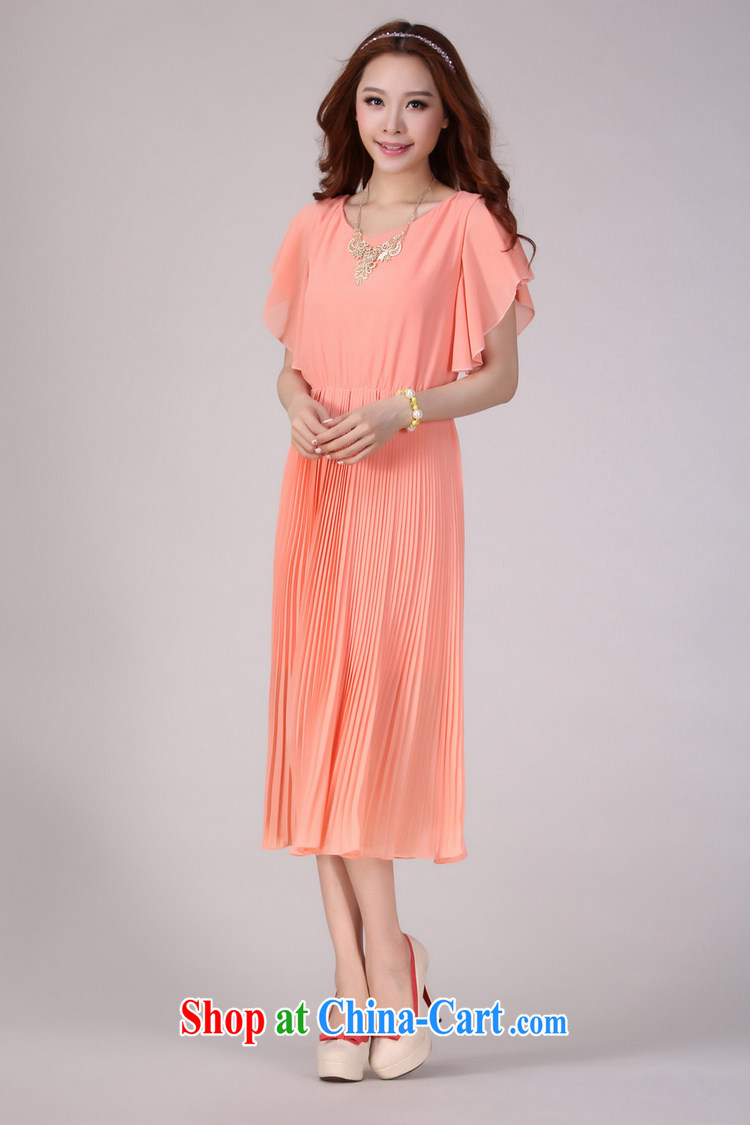 Constitution Yi XL women dresses 2015 new stylish flouncing short-sleeve 100hem snow woven long skirt the code beach skirt the code thick sister elegant resort skirt orange 4 XL 165 - 180 Jack pictures, price, brand platters! Elections are good character, the national distribution, so why buy now enjoy more preferential! Health