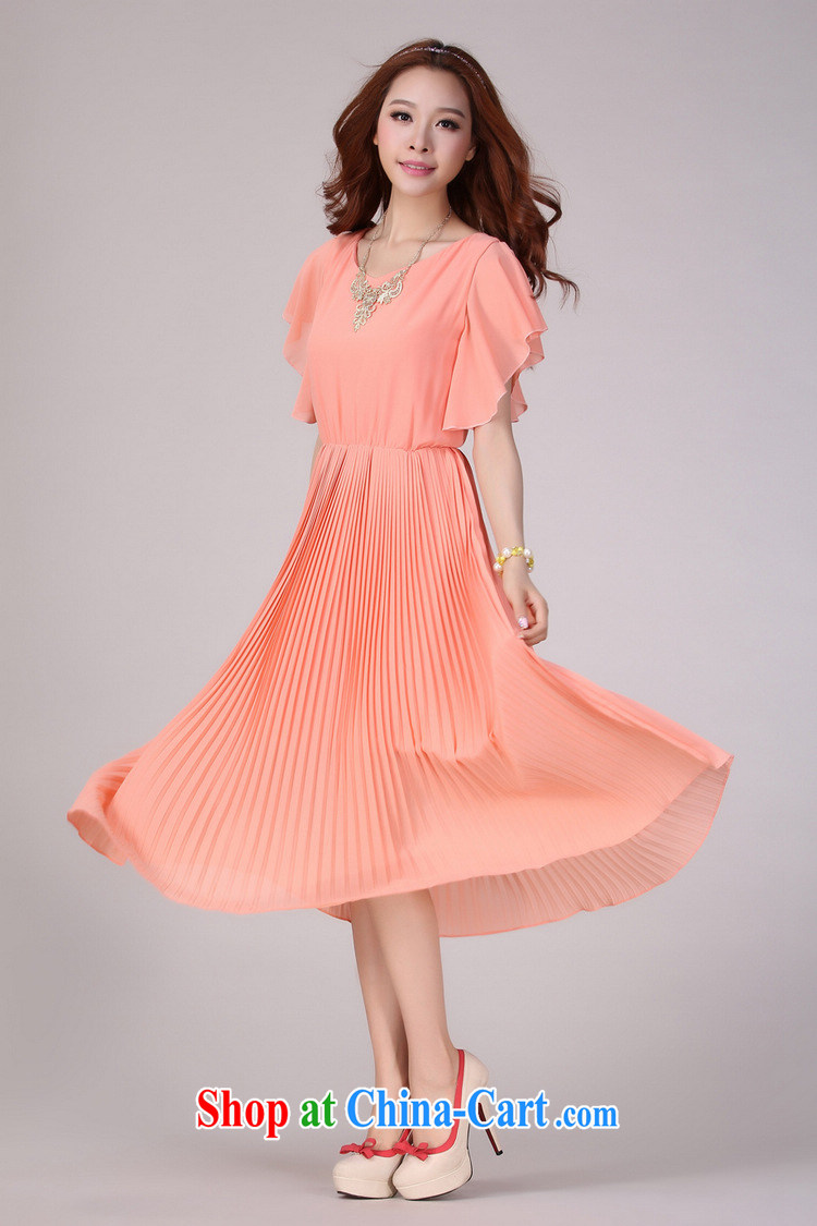 Constitution Yi XL women dresses 2015 new stylish flouncing short-sleeve 100hem snow woven long skirt the code beach skirt the code thick sister elegant resort skirt orange 4 XL 165 - 180 Jack pictures, price, brand platters! Elections are good character, the national distribution, so why buy now enjoy more preferential! Health