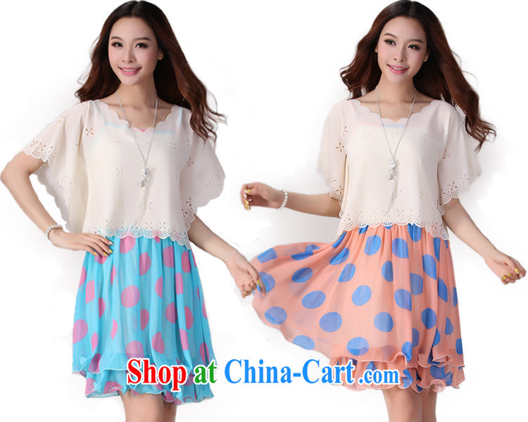 Constitution, the female Two-piece 2015 spring new stylish two-piece shawl short-sleeved dot snow woven dresses straps skirt the code OL short skirt blue 3 XL 145 - 160 Jack pictures, price, brand platters! Elections are good character, the national distribution, so why buy now enjoy more preferential! Health