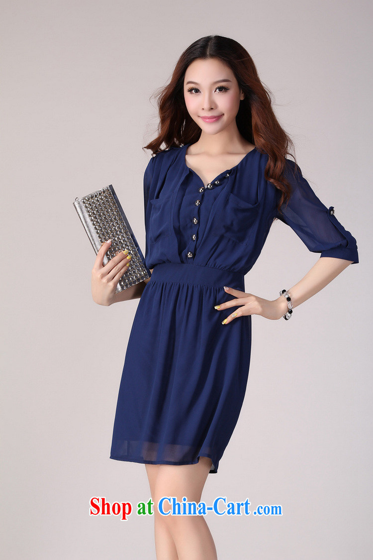 Constitution Yi XL women dresses 2015 new Korean OL leisure snow cuff woven skirt the code mm thick leisure lady skirt dark blue aura dark blue 2 XL 135 - 150 Jack pictures, price, brand platters! Elections are good character, the national distribution, so why buy now enjoy more preferential! Health