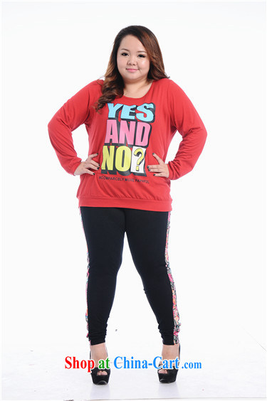 Thin (NOS) Korean version a large number female cotton T shirt letter pattern graphics thin long-sleeved T-shirt A 6311 big red code 2 XL 190 Jack the following pictures, price, brand platters! Elections are good character, the national distribution, so why buy now enjoy more preferential! Health