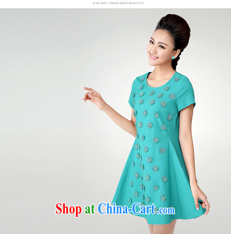 Slim, Mr Big, female 2014 summer new, thick MM stylish sweet staple spent cultivating short-sleeved dresses 4703 water green 5 XL pictures, price, brand platters! Elections are good character, the national distribution, so why buy now enjoy more preferential! Health