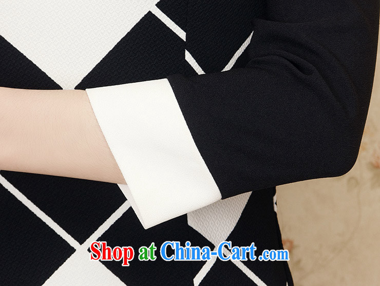 The line takes the Code women's clothing spring and new Korean video thin thick mm grid stamp small lapel dress, solid through 2 - 3 X black-and-white, 3 XL pictures, price, brand platters! Elections are good character, the national distribution, so why buy now enjoy more preferential! Health