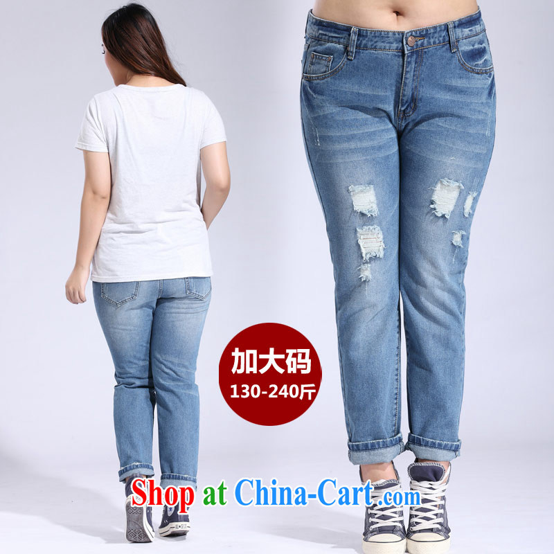 Thin (NOS) thick mm XL female high-waist hole ground 100 graphics thin jeans castor pants M 20,011 light blue 38 200 jack, thin (NOS), online shopping