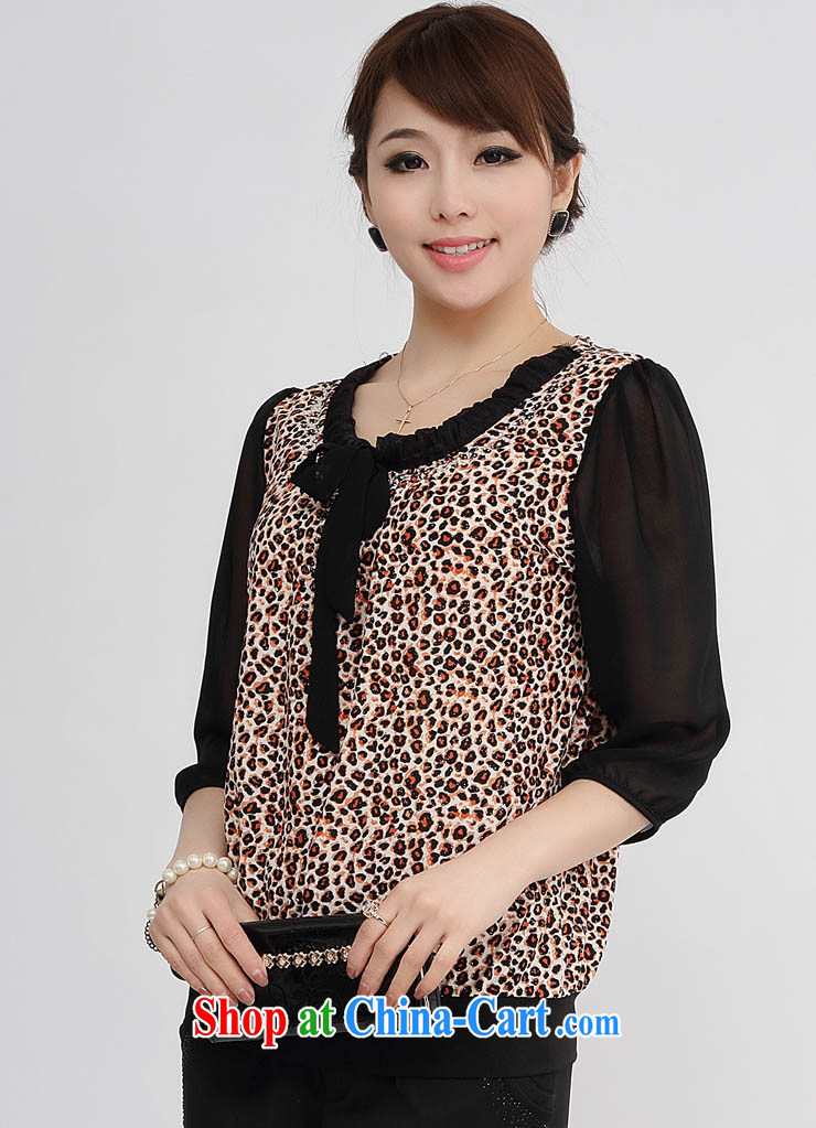 The line spend a lot, girls summer new Korean video thin thick mm flouncing stitching Leopard stamp loose shirt S 86 05 black and white Leopard 5 XL pictures, price, brand platters! Elections are good character, the national distribution, so why buy now enjoy more preferential! Health