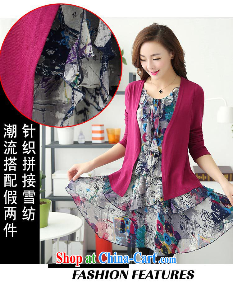 2014 thick sister autumn and the new King, female dress mm thick and fat XL female false Two stamp graphics thin skirt A 88 Magenta XL pictures, price, brand platters! Elections are good character, the national distribution, so why buy now enjoy more preferential! Health